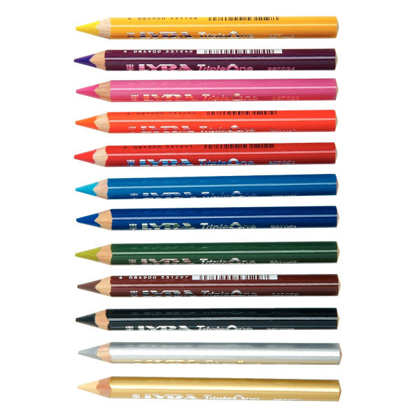 Etui de 12 crayons de couleur Triple one assortis