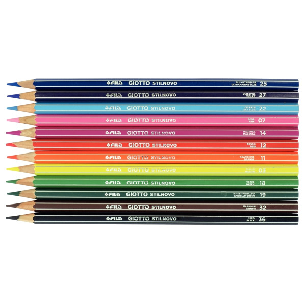 Étui de 12 crayons de couleur Stilnovo assortis