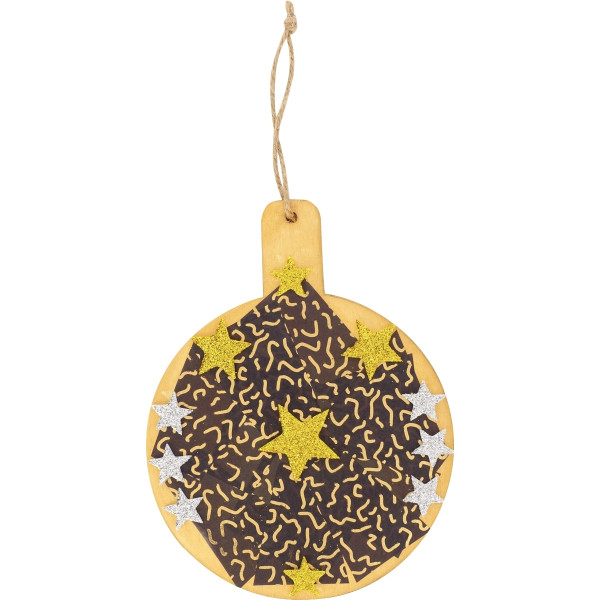 Lot de 8 grosses boules de Noël en bois, diamètre 11 cm