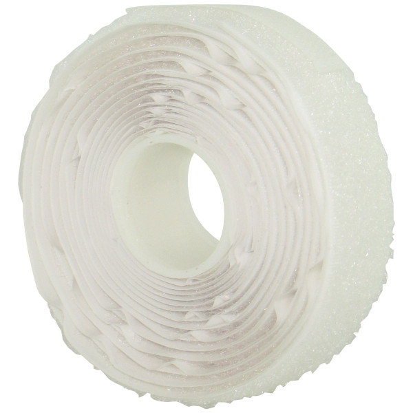 Sac Velcro adhésif blanc bande de 2 m, largeur 20 mm. Composée d'une bande mâle et d'une bande fem