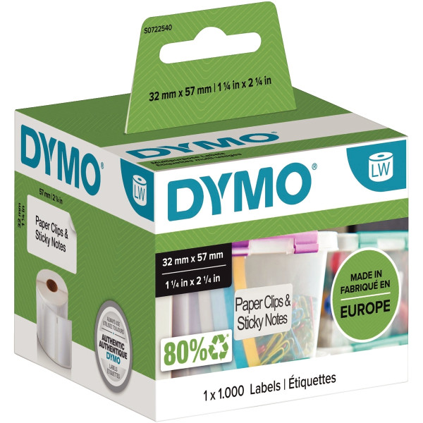 Boite de 1 rouleau 1000 étiquettes multi-usage 57 x 32mm pour Labelwriter