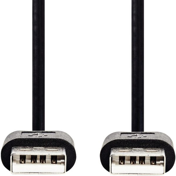 Cordon USB 2.0 type A vers type A noir 3m