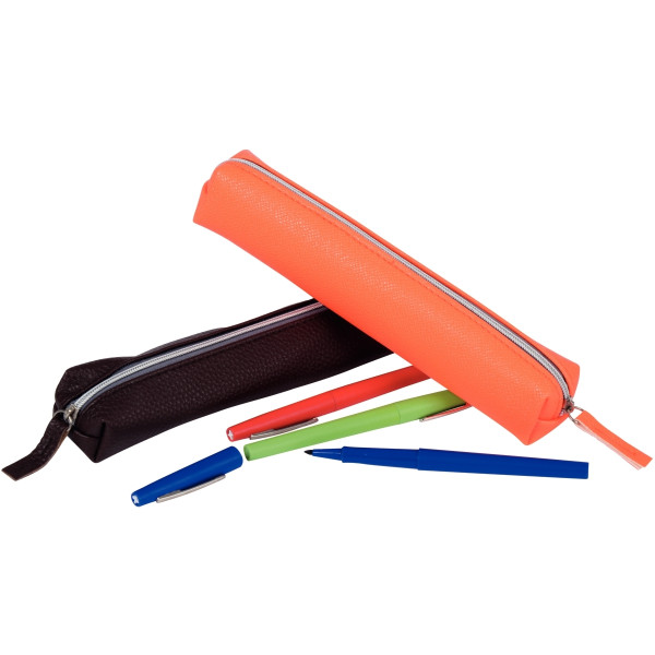 Mini trousse simili cuir orange fluo