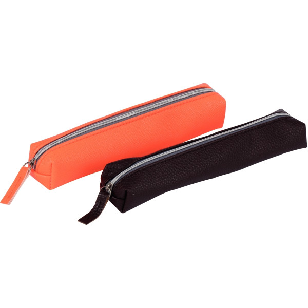 Mini trousse simili cuir orange fluo