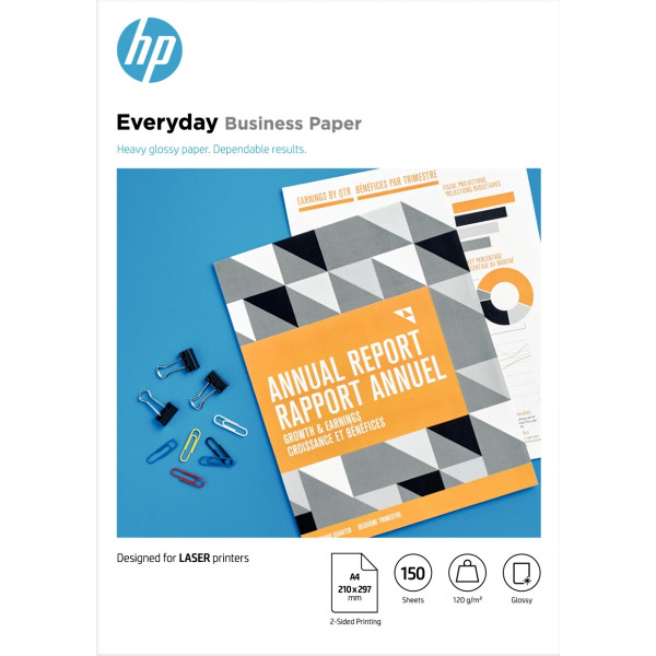 Paquet de 150 feuilles de papier glacé marque HP 7MV82A format A4 (21 x 29,7 cm) 120g