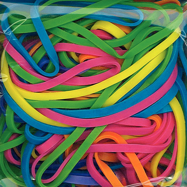 Sachet de 20g de bracelets en caoutchouc assortis