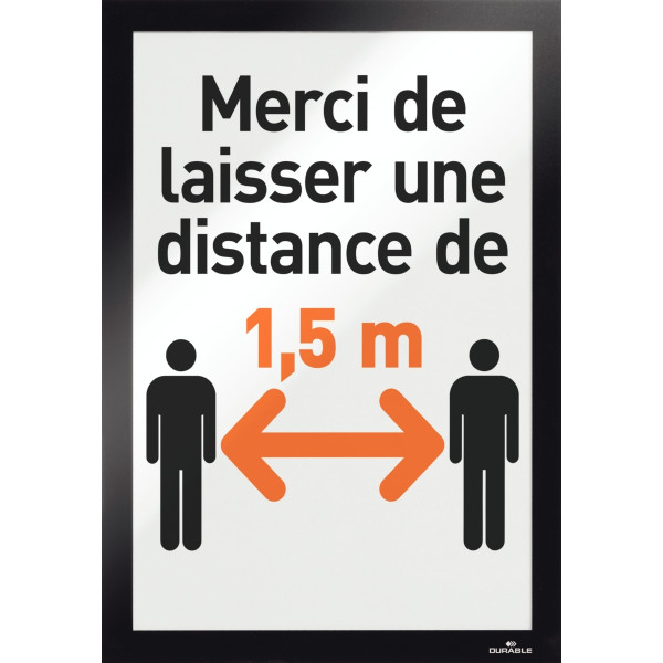 Sac de 2 cadres d'affichage A4 adhésif repositionnable avec contour magnétique noir