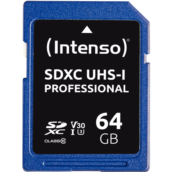 Carte mémoire Intenso SD UHS I Professionnel 64 GO