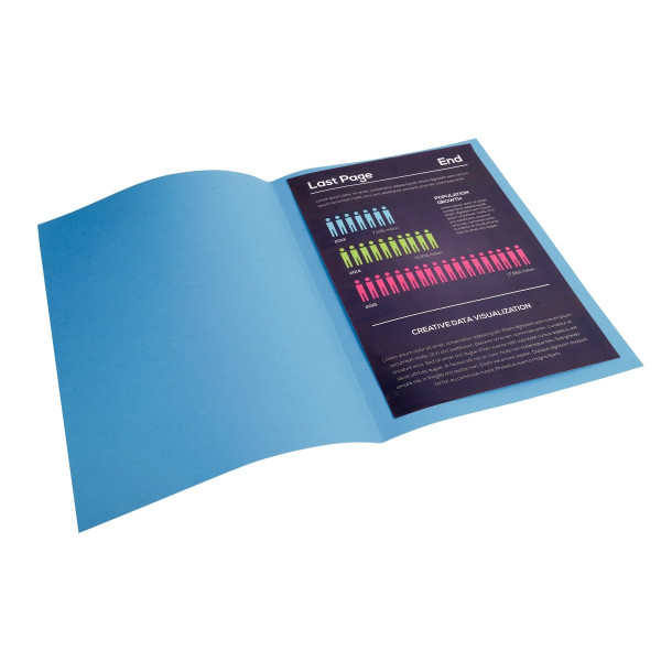 Paquet de 100 chemises 210g ROCK"S format 24x32 cm, bleu