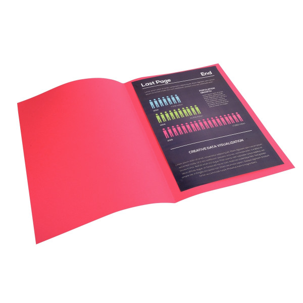 Paquet de 100 chemises 210g ROCK"S format 24x32 cm, framboise