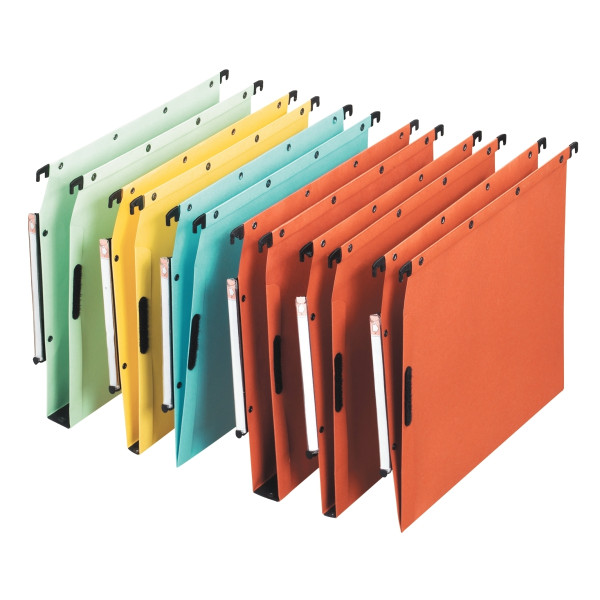 Paquet de 25 dossiers suspendus VELCRO ULTIMATE en kraft 240g pour armoire, dos 15 mm, bleu