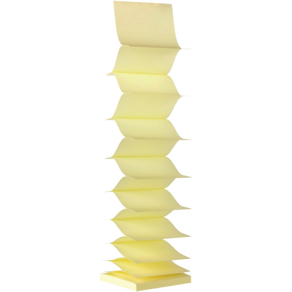 Bloc de 100 feuilles de notes adhésives en zig zag, format : 75 x 75 mm