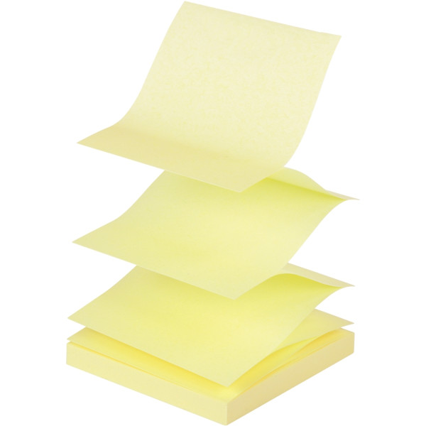Bloc de 100 feuilles de notes adhésives en zig zag, format : 75 x 75 mm