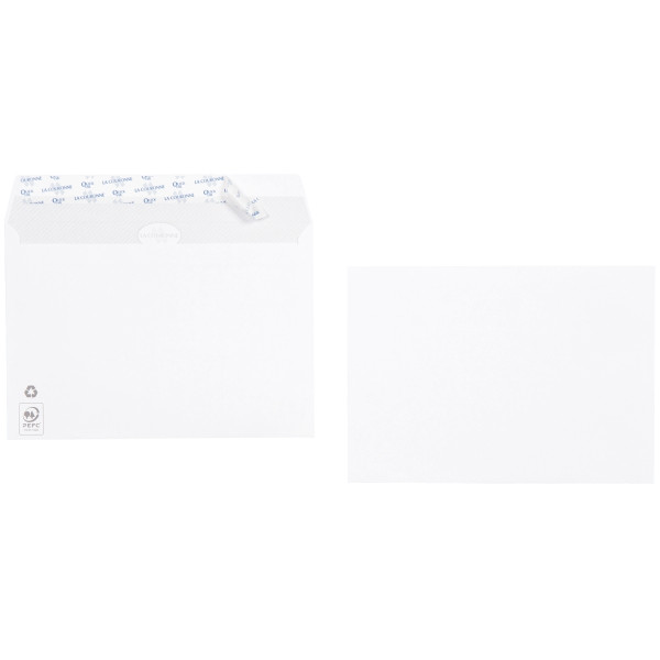 Boite de 500 enveloppes blanches 162x229mm 90g bande siliconée