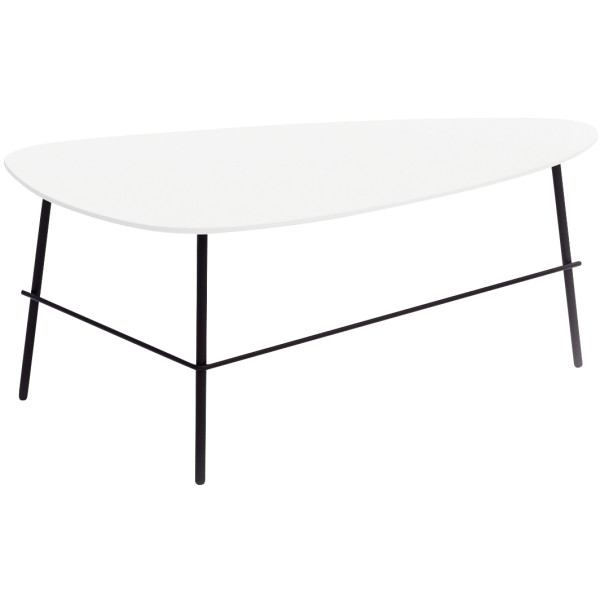 Table basse Galet allongée blanc