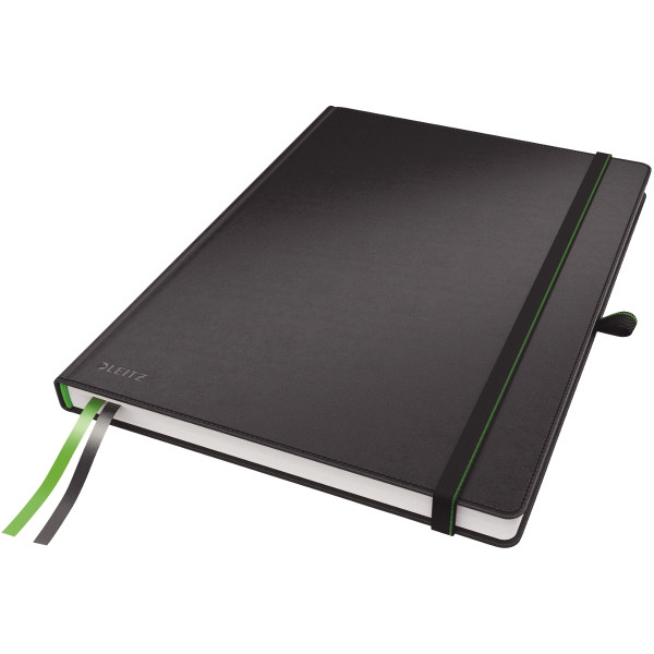 Cahier broché 160 pages LEITZ Complete, format A4, ligné 100g, noir