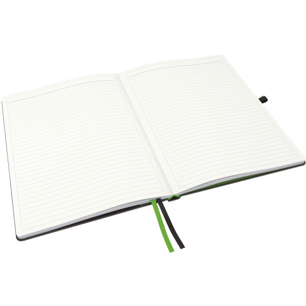 Cahier broché 160 pages LEITZ Complete, format A4, ligné 100g, noir