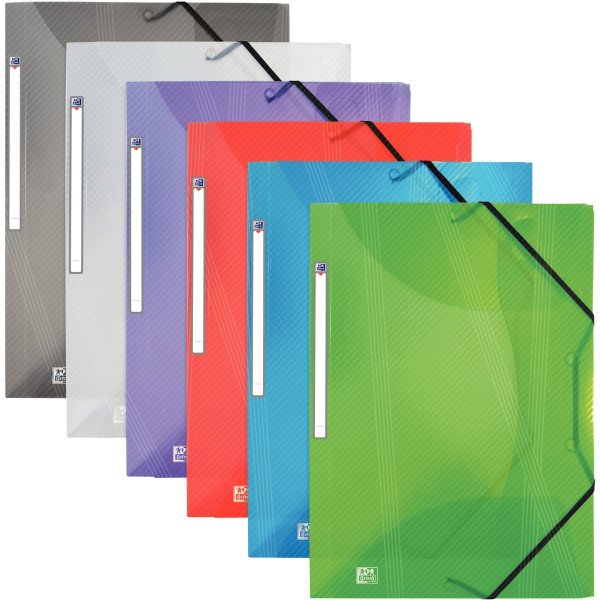 Carton de 20 chemises 3 rabats à élastiques HAWAÏ en polypropylène, coloris assortis