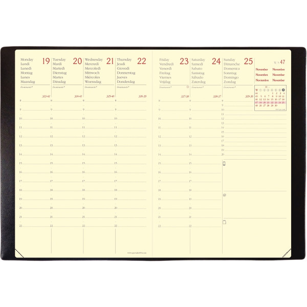 Agenda semainier Silk 10x15cm noir