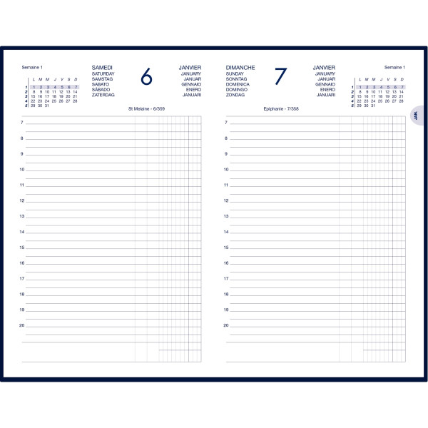 Agenda carre 1 jour euro/centimesassorti