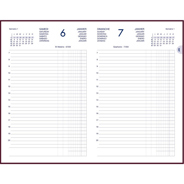 Agenda carre 1 jour euro/centimesassorti