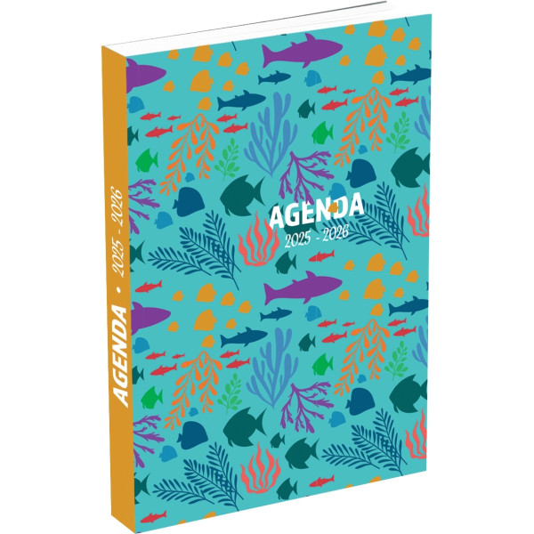Agenda de poche 11,9x16,3cm décor "Ecole Pop"