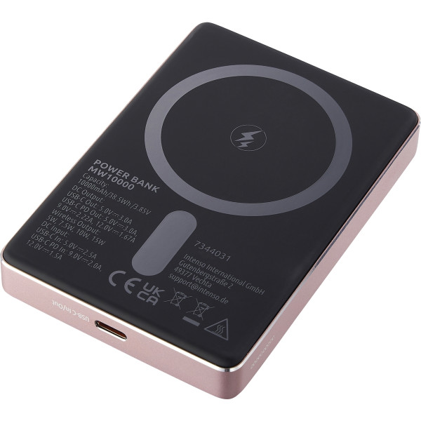 Batterie de secours magnétique Intenso 10000 mAh rose