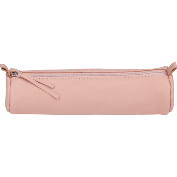 Trousse ronde cuir saumon 22cm