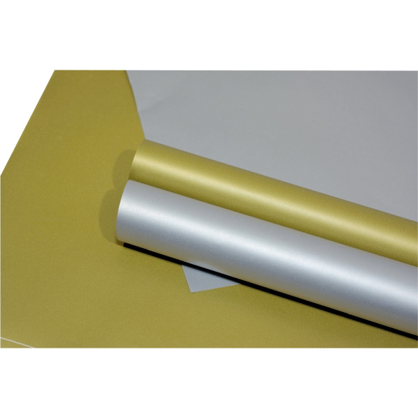 Paquet de 10 feuilles affiche couleur métallisée 75 g format 60x80cm couleur argent