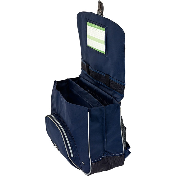 Cartable Elliott 38 cm marine et stickers espace
