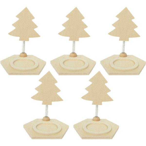 Lot de 5 bougeoirs sapin à ressort