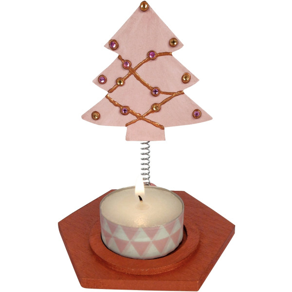 Lot de 5 bougeoirs sapin à ressort