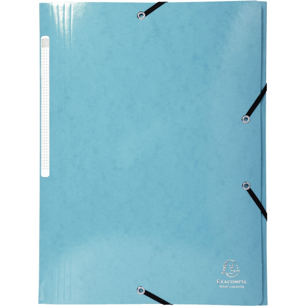 Chemise 3 rabats à élastiques en carte lustrée 425g, bleu clair