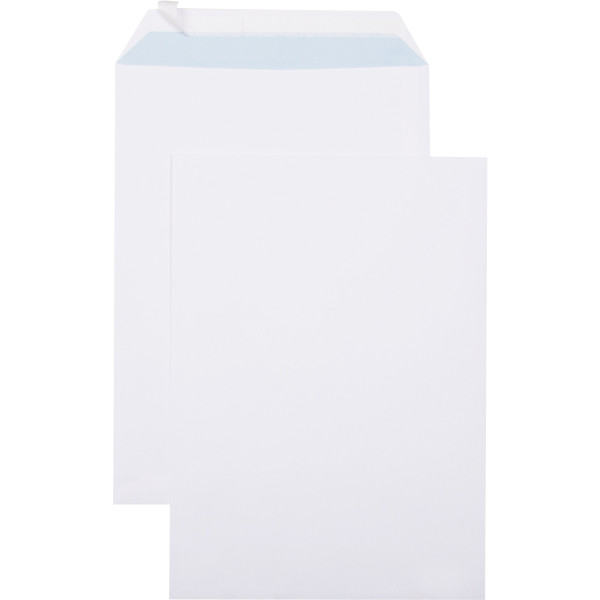 Boite des 250 pochettes blanches 229x324mm 90g bande siliconée