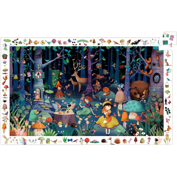 Puzzle d'observation 100 pièces, la forêt enchantée