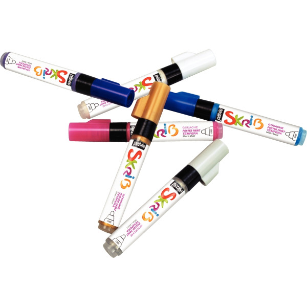 Set de 6 marqueurs gouache assortis