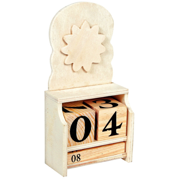 Lot de 5 calendriers perpétuels en bois à décorer