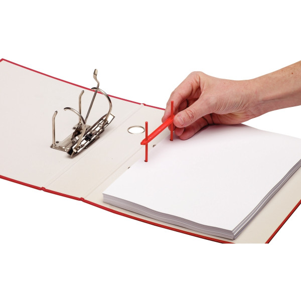 Boite de 100 relieurs d'archives rouge 8cm