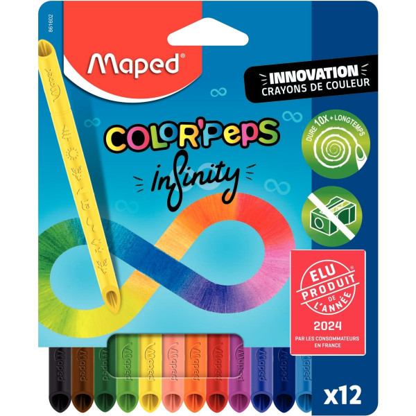 Pochette de 12 crayons de couleur Colorpeps Infinity