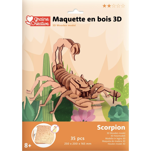 Maquette en bois 3D, Scorpion