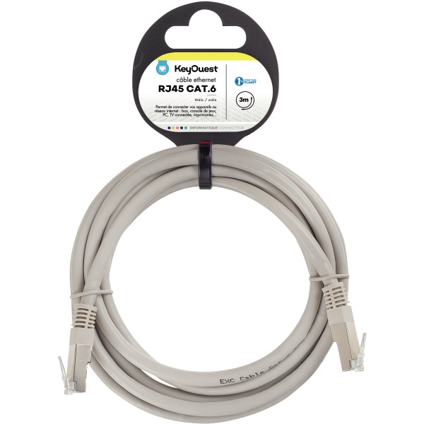 Cordon RJ45 catégorie 6 3m gris