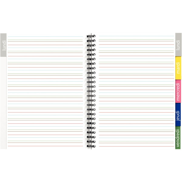 Cahier de texte DYS format 17x22 cm, 100 pages interligne 3 mm