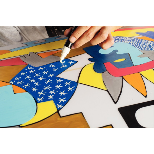 Pochette de 8 marqueurs Posca pointe moyenne métal assortis