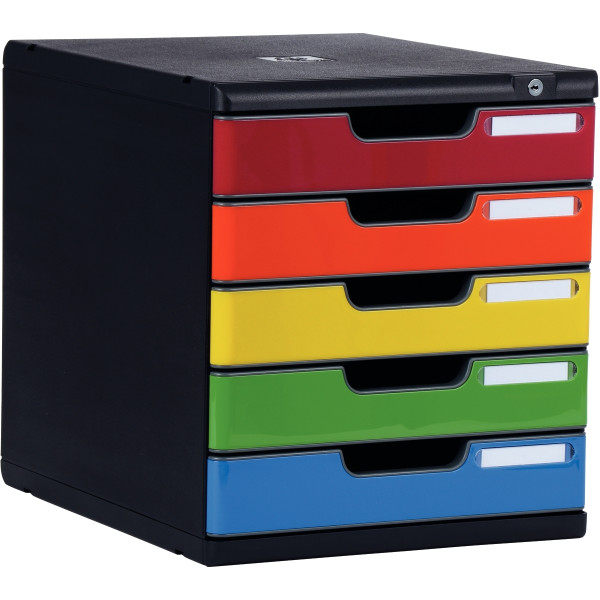 Module 5 tiroirs MODULO noir/arlequin