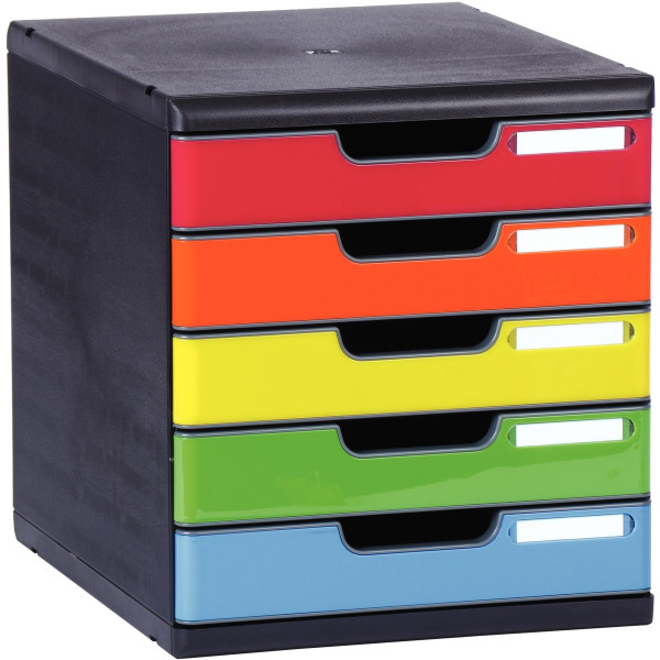 Module 5 tiroirs MODULO noir/arlequin
