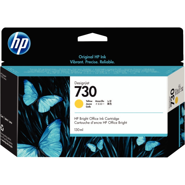 HP 730 cartouche d'encre jaune authentique (P2V64A)