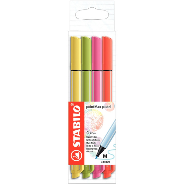 Pochette de 4 feutres Pointmax pastels