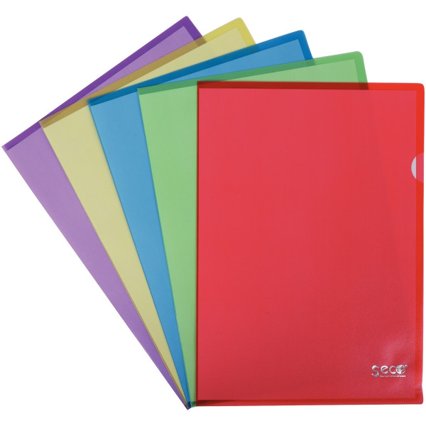 Sachet de 25 pochettes coin en polypropylène recyclé, coloris assortis