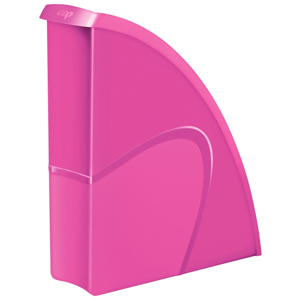 Porte revues en polystyrène robuste et rigide CEP dos 8,5 cm gloss rose