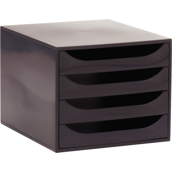 Module 4 tiroirs ECOBOX noir/noir